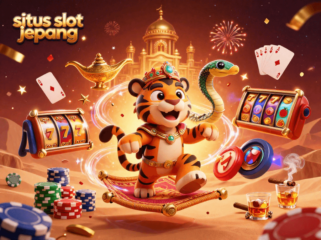 Experience exhilarating moments with situs slot jepang as the tiger sultan spins the reels in a vibrant 3D scene.