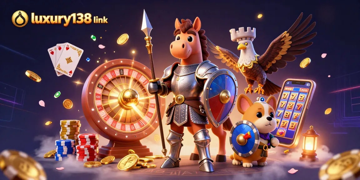 Spin the reels for fortune with luxury138 link in a vibrant 3D casino scene, capturing action and excitement.