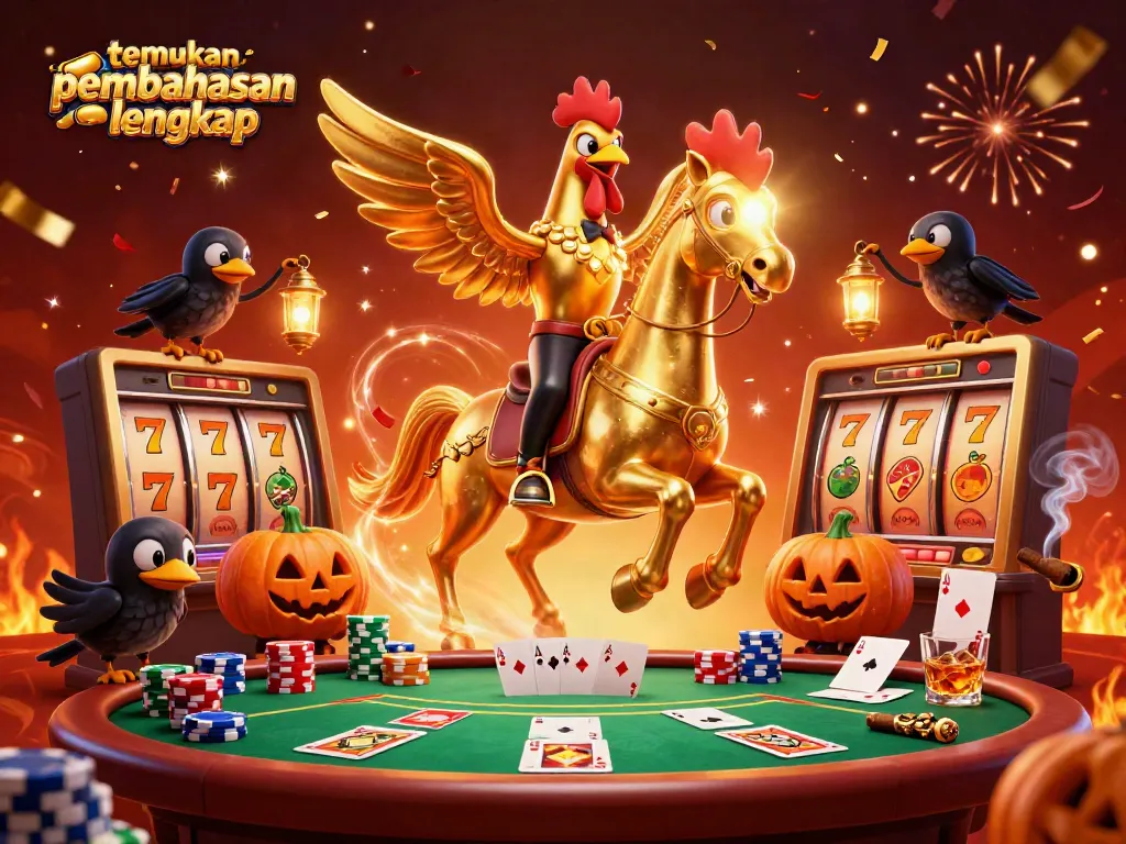 Temukan pembahasan lengkap dengan ilustrasi 3D kasino yang menampilkan ayam jantan emas dan elemen permainan.
