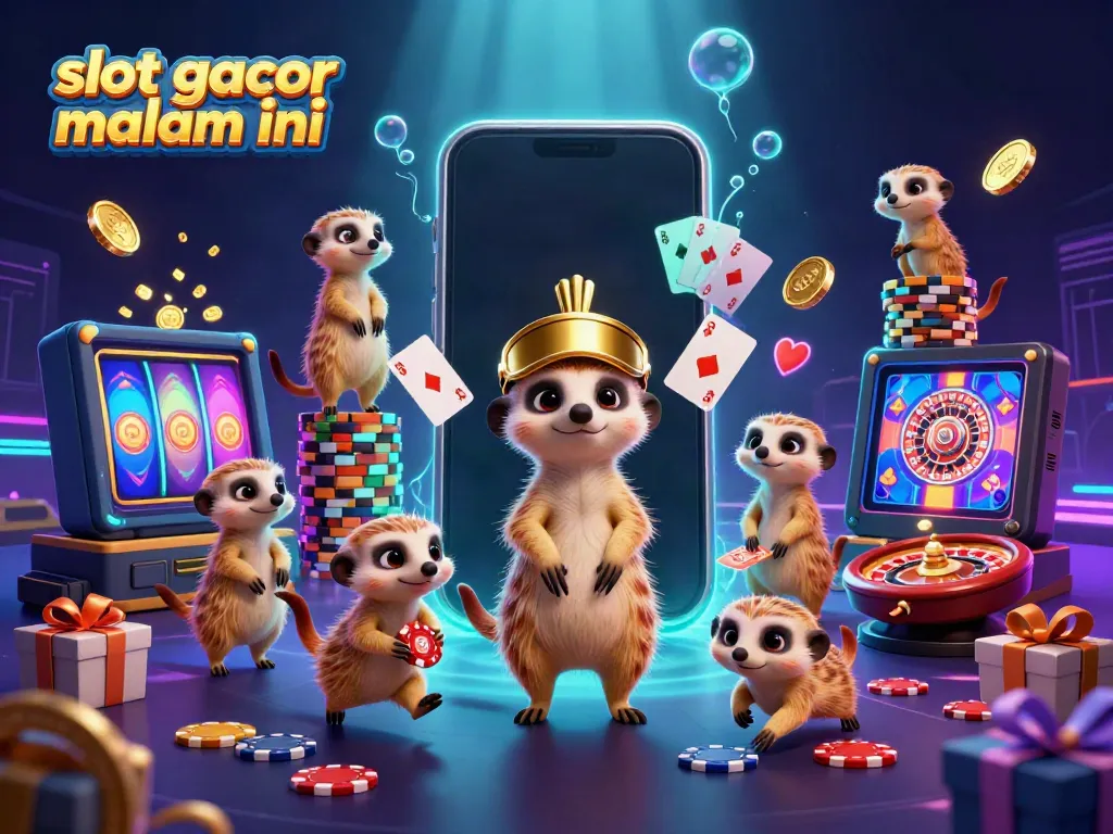 Slot gacor malam ini, koloni meerkat menjalankan kasino, momen penuh warna dan menyenangkan.