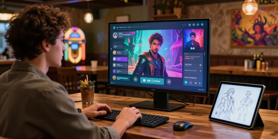 Engaging user interaction with Tavern AI in a cozy digital tavern environment, showcasing character creation features and immersive storytelling.