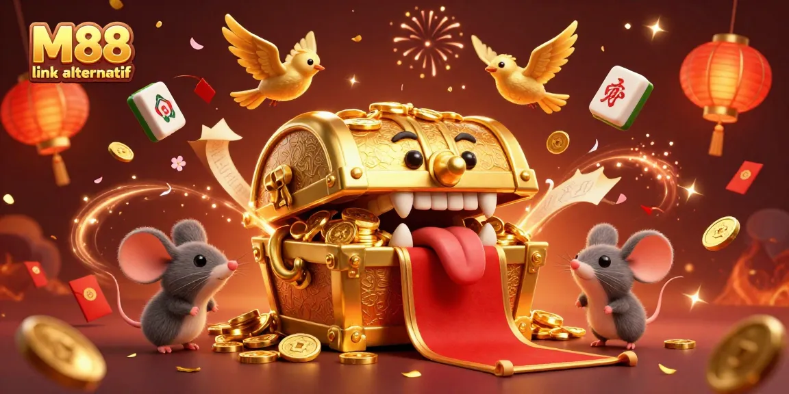 Engage with M88 link alternatif for thrilling online betting experiences highlighted in vibrant 3D illustration.