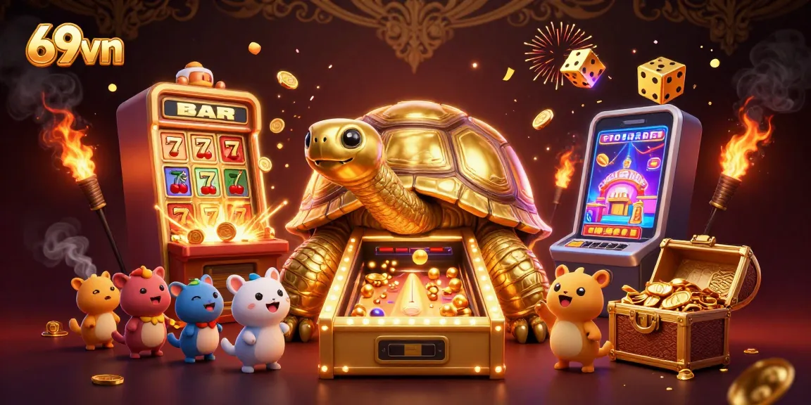 Get ready to win with 69vn's vibrant casino-themed illustration showcasing thrilling gameplay.