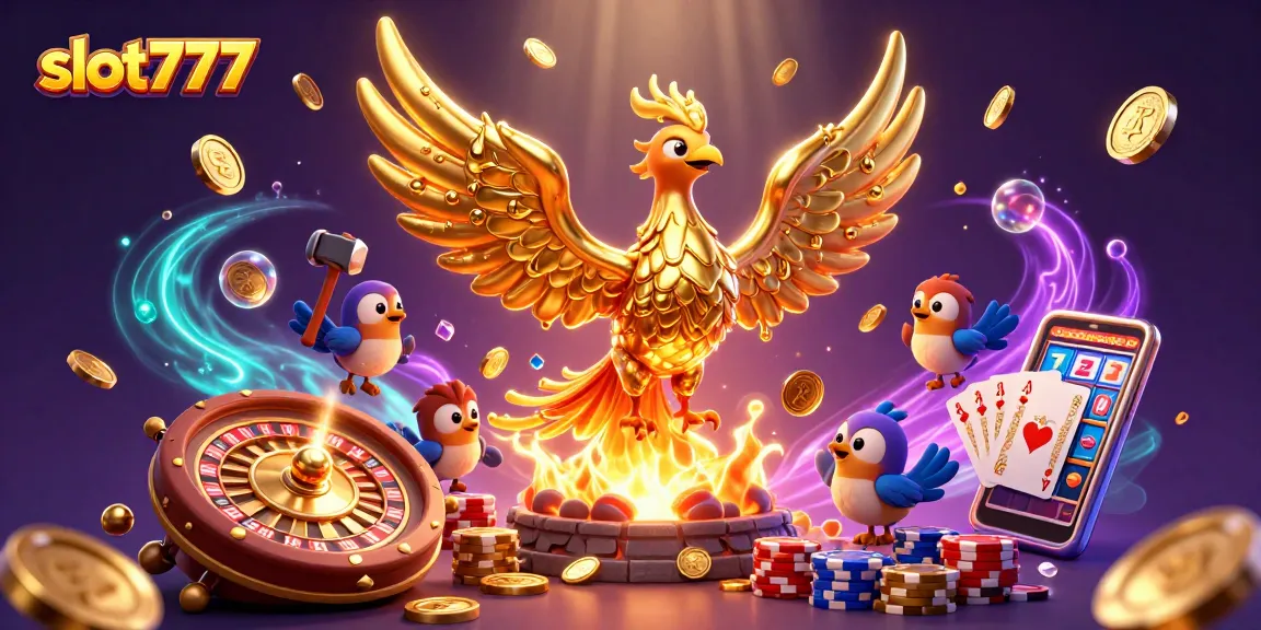 Spin the reels on slot777 and unleash golden phoenix winnings amidst a treasure of coins and gems.