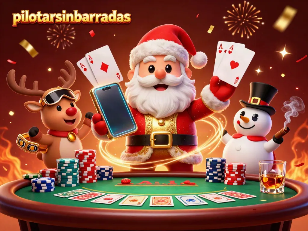 Momen menyenangkan dalam permainan pilotarsinbarreras dengan Santa dan teman-temannya di kasino.