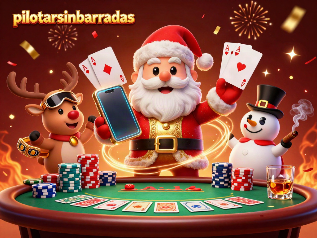 Momen menyenangkan dalam permainan pilotarsinbarreras dengan Santa dan teman-temannya di kasino.