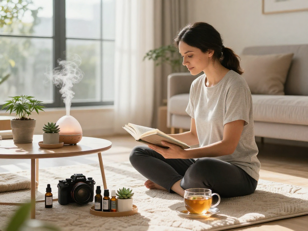 Experience the best weed delivery service with premium CBD oil and hemp extracts in a calming home wellness setting.