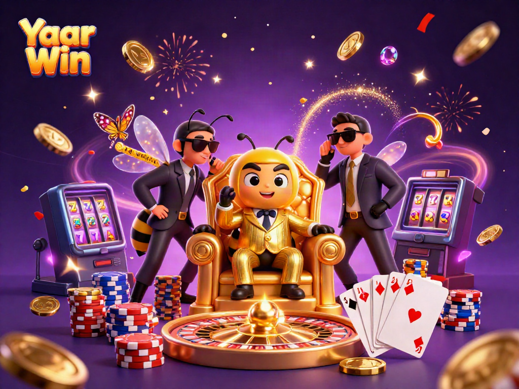 Yaar Win showcases an engaging scene with a bumblebee mob boss and casino elements, delivering excitement and entertainment.