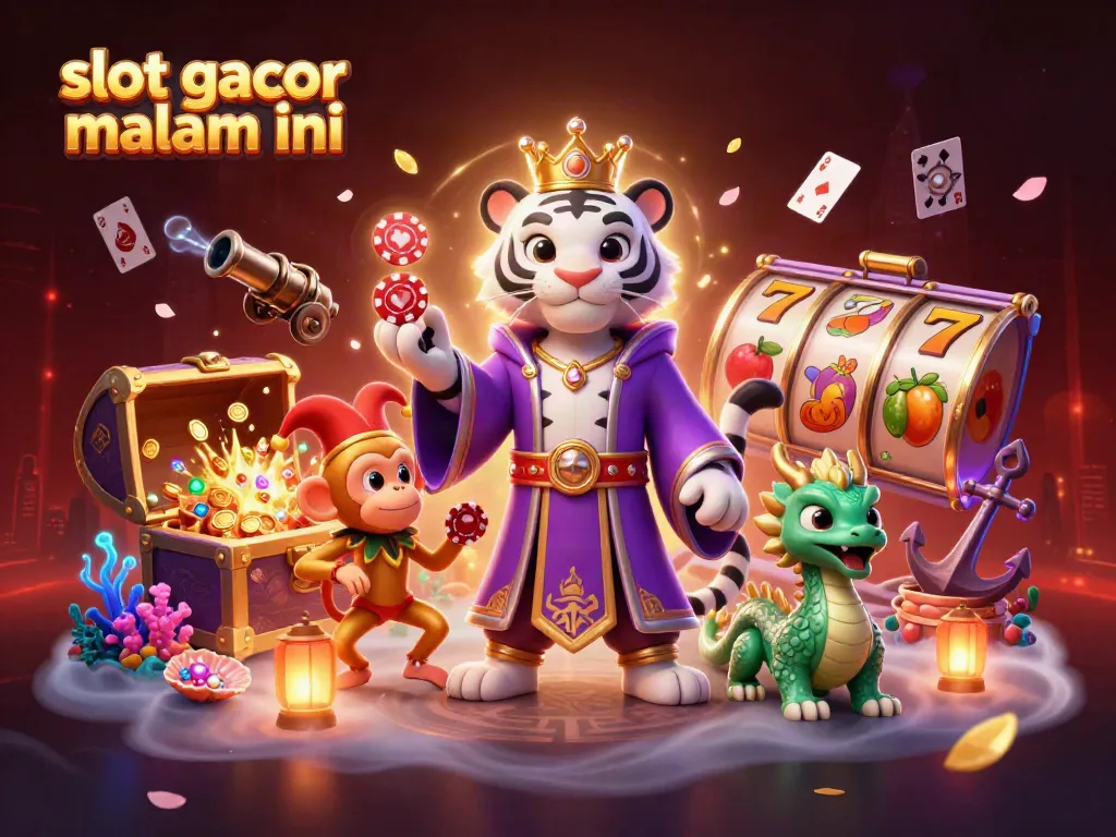 Slot gacor malam ini menunjukkan harimau putih sedang beruntung di dunia slot online yang megah.