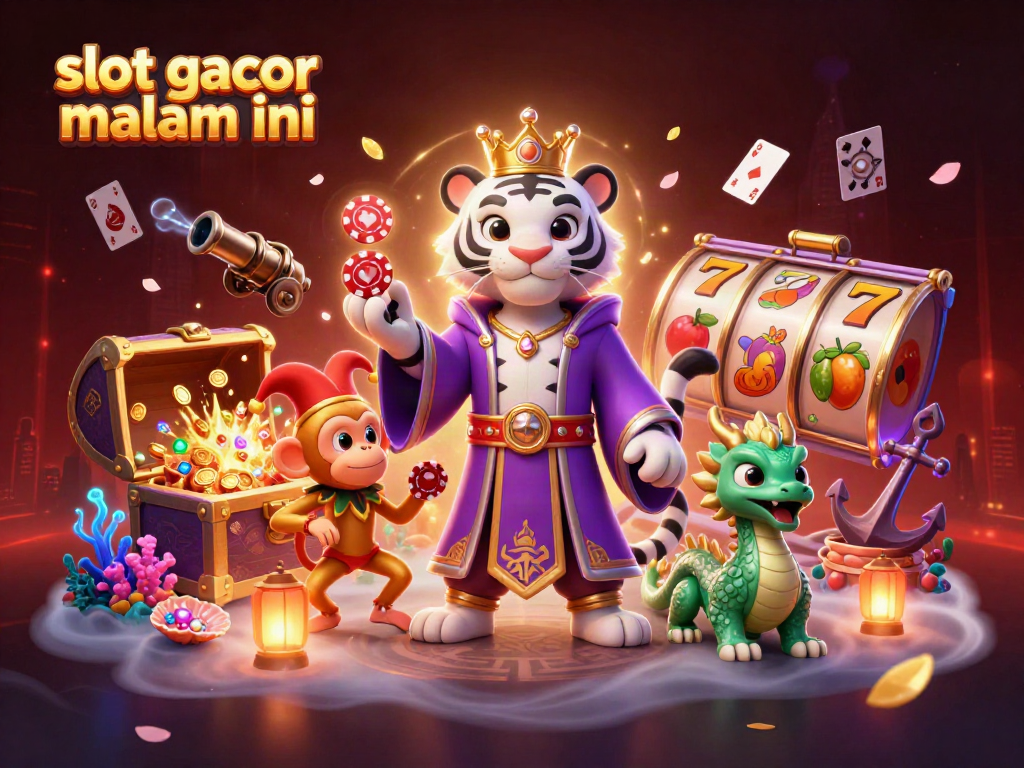 Slot gacor malam ini menunjukkan harimau putih sedang beruntung di dunia slot online yang megah.