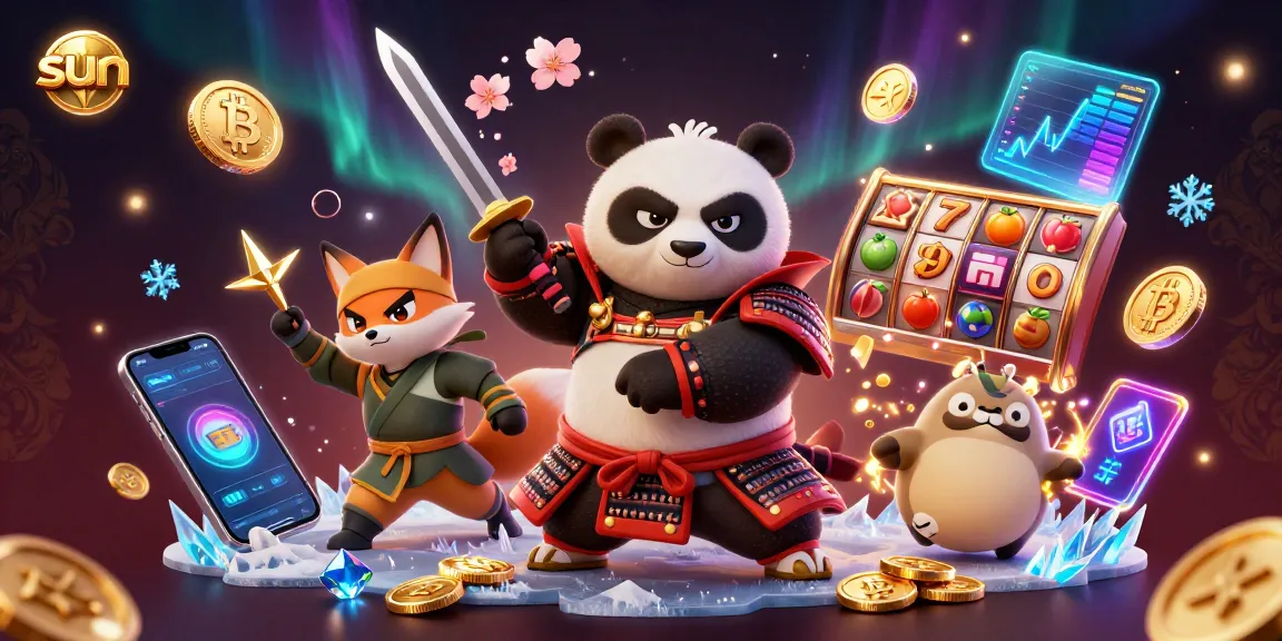 Engage with sun-themed online casino action featuring a dynamic samurai panda and ninja fox.