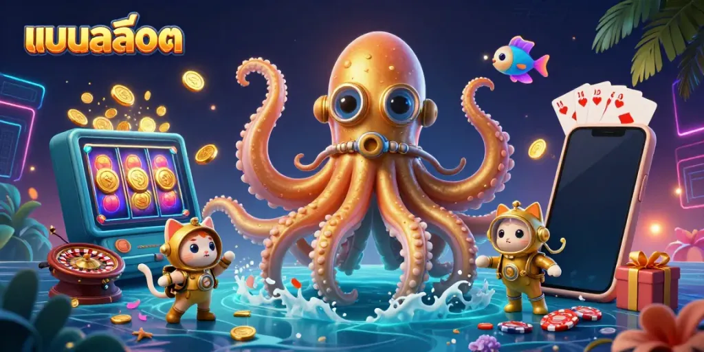 Spin the reels with แบบสล็อต in this vibrant 3D illustration featuring exciting casino elements!