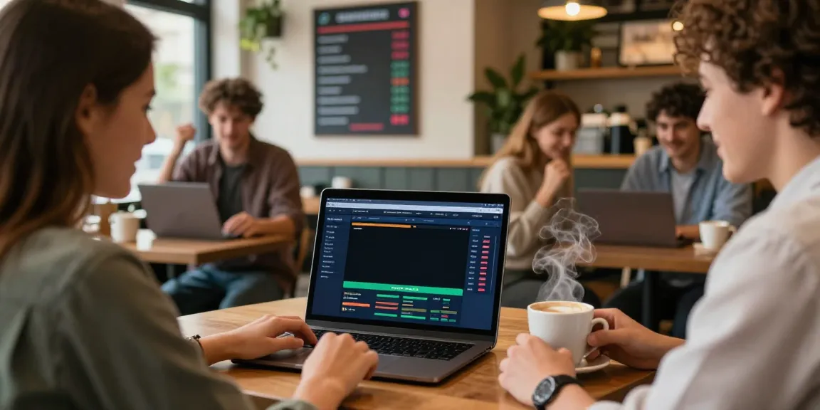 Pengguna Totobet menikmati pengalaman taruhan online dengan suasana kafe yang hangat.