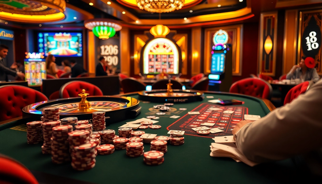 Experience the thrill of professional gambling at a luxury casino inspired by https://hanoiculturetravel.com/ with poker tables and vibrant slot machines.
