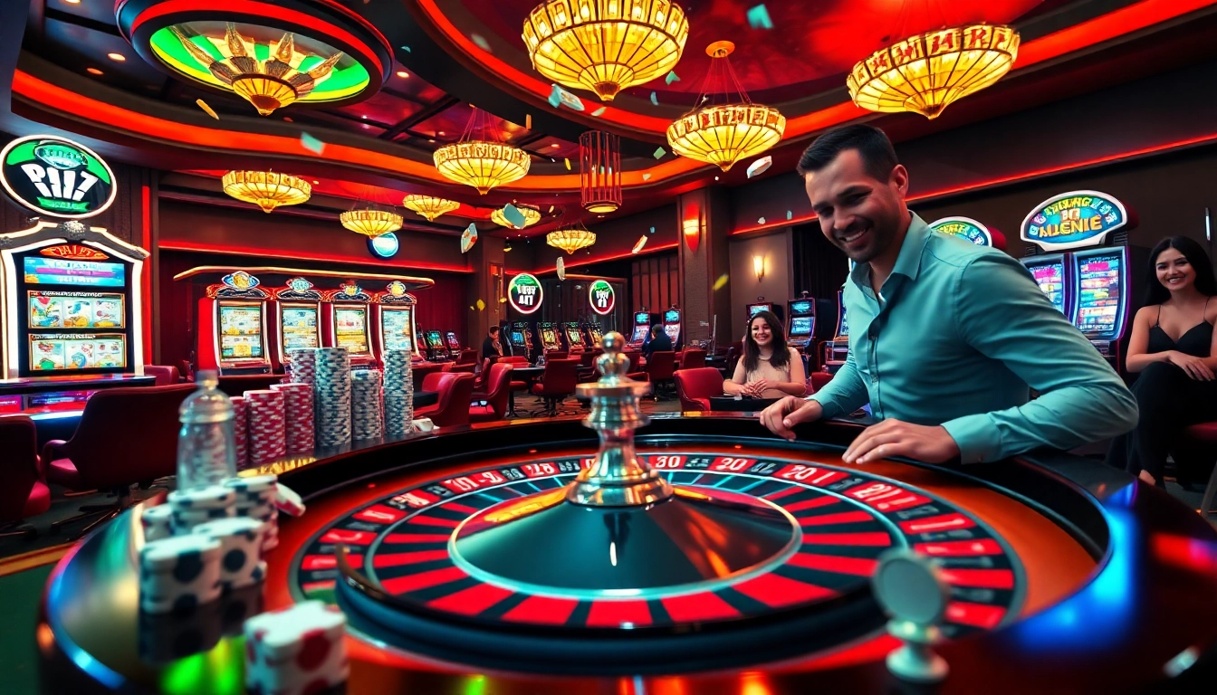 Experience the excitement of pen 4d technology at a luxury casino with roulette and slot machines.