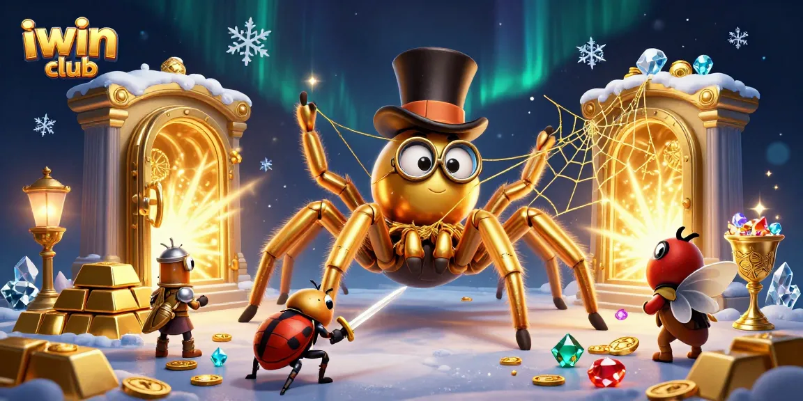 Witness iwin club's enchanting 3D casino scene with golden treasures and vibrant characters.