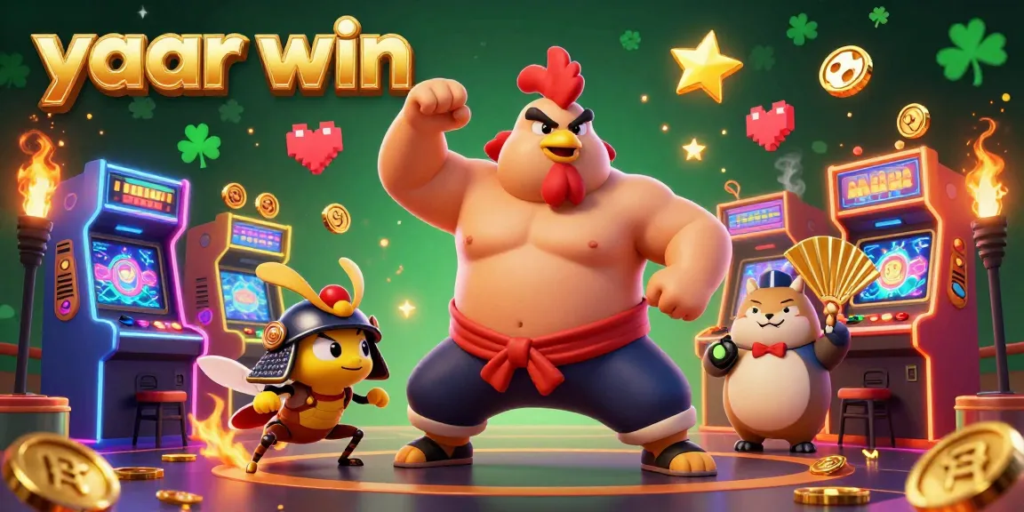 Experience the thrill of yaar win with a powerful sumo rooster and exciting casino elements.