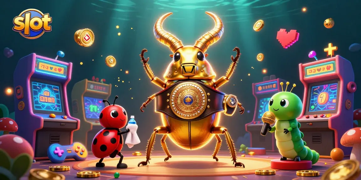 Experience thrilling slot action with a 3D golden stag beetle champion, ladybug cornerman, and caterpillar announcer!
