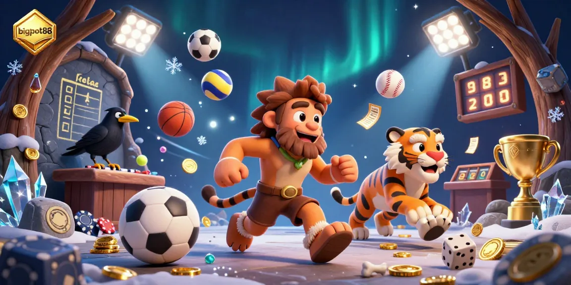 Experience the prehistoric vibes of bigpot88 as the caveman and sabertooth duo captivate the casino scene.